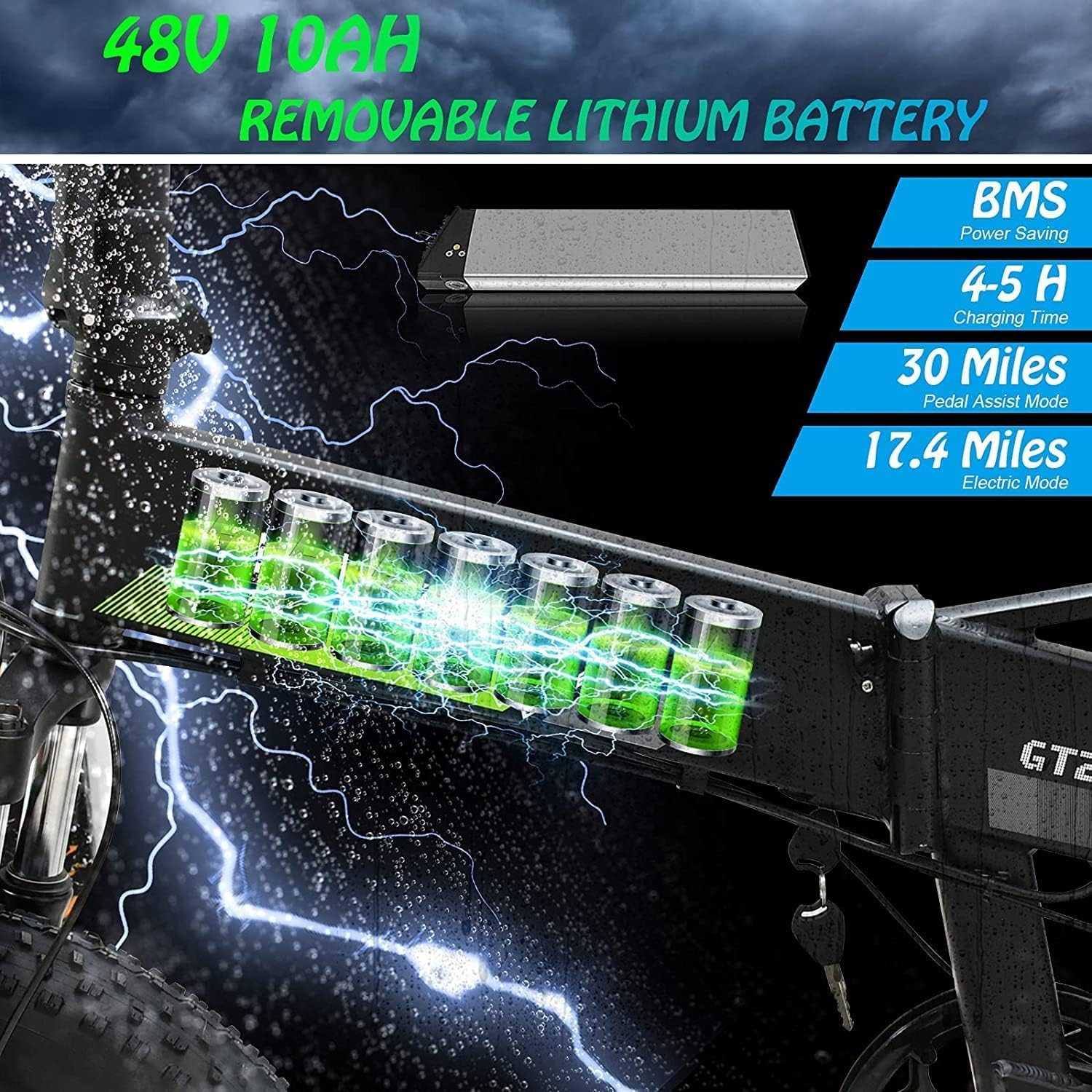 E-BYCCO E8 batteria bici elettrica 48V 17,5Ah rimovibile
