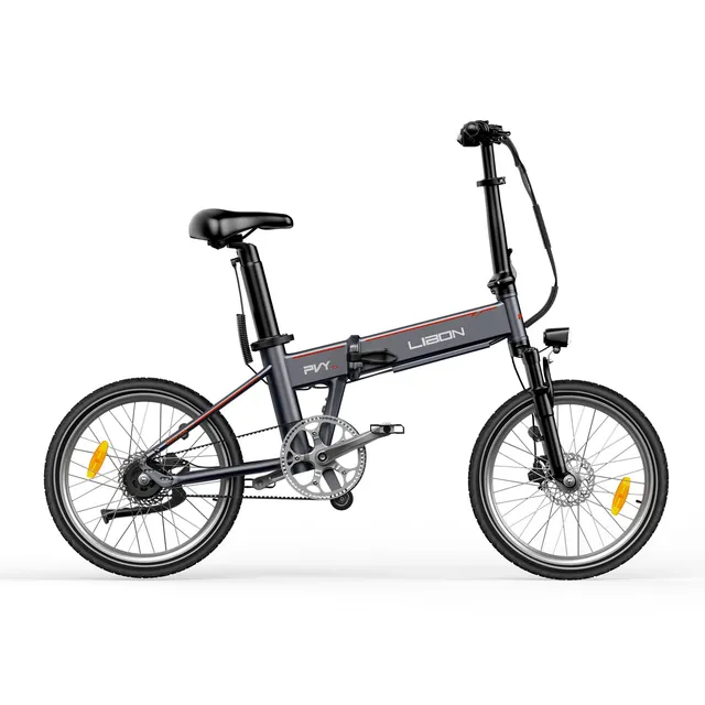 PVY Libon bici elettrica pieghevole doppia batteria grigio scuro