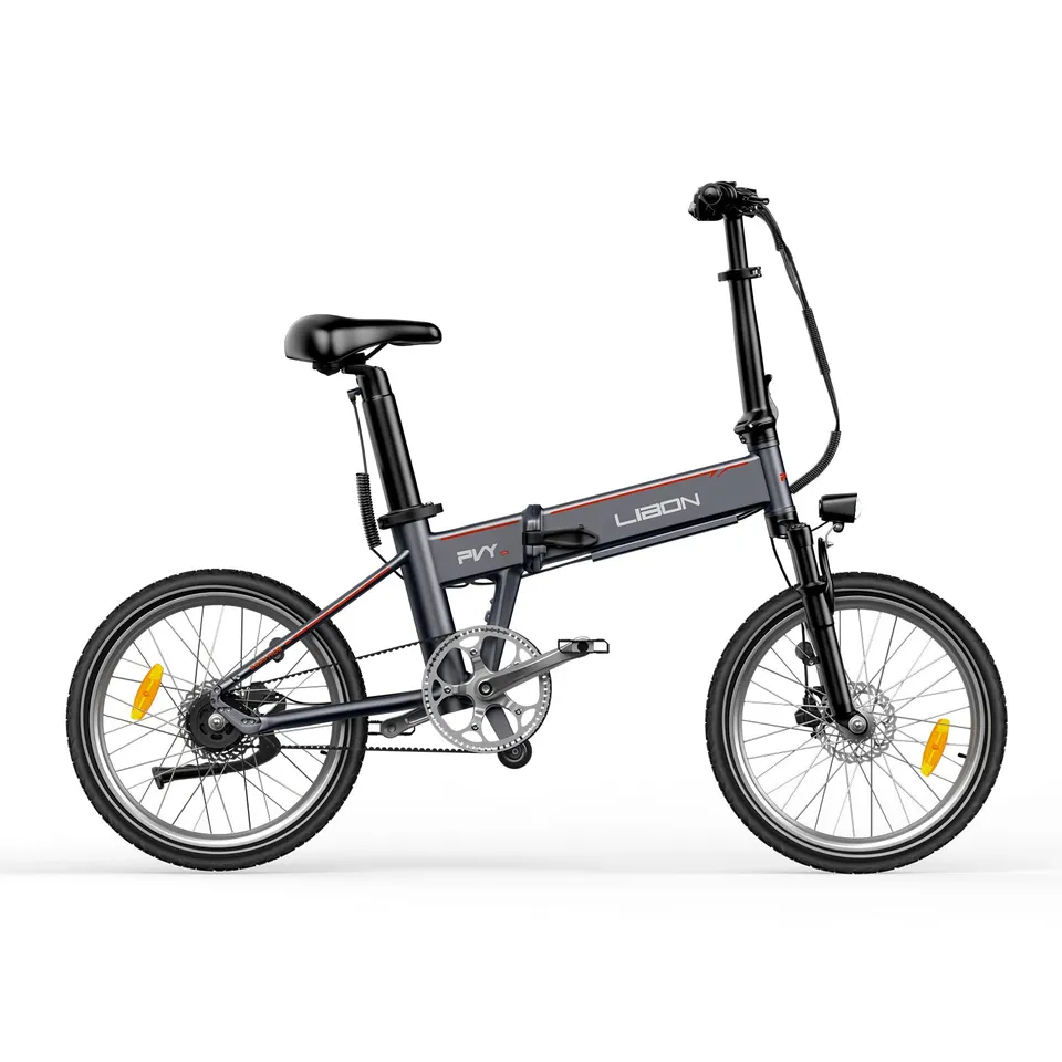 PVY Libon bici elettrica pieghevole doppia batteria grigio scuro