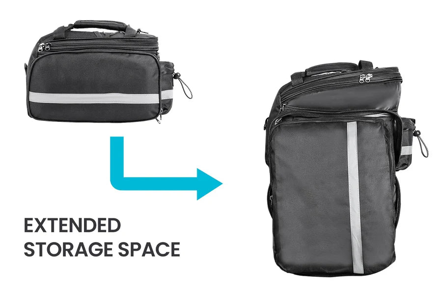 Touroll borsa posteriore bici 25L nera espandibile