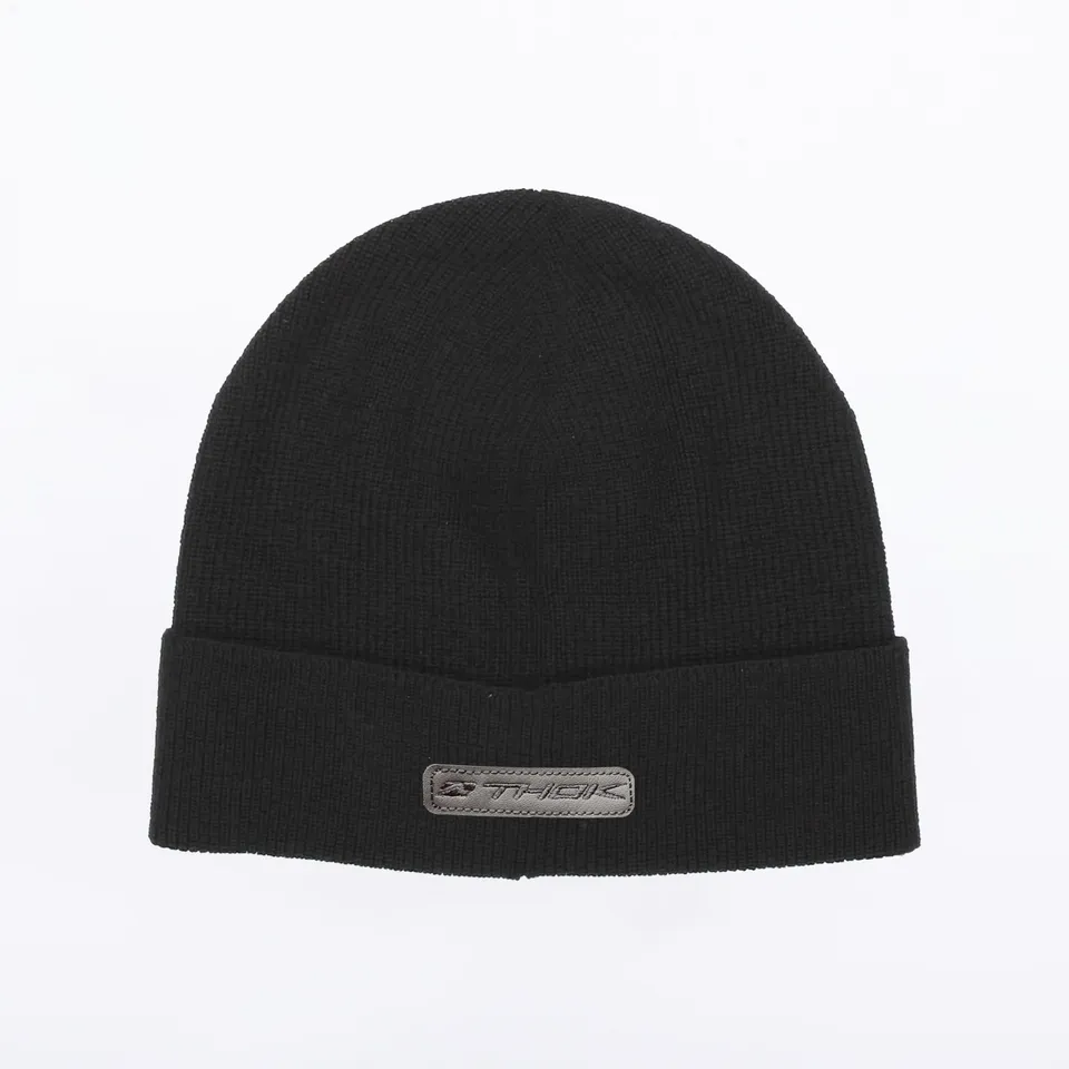 THOK Crew berretto nero taglia unica patch pelle