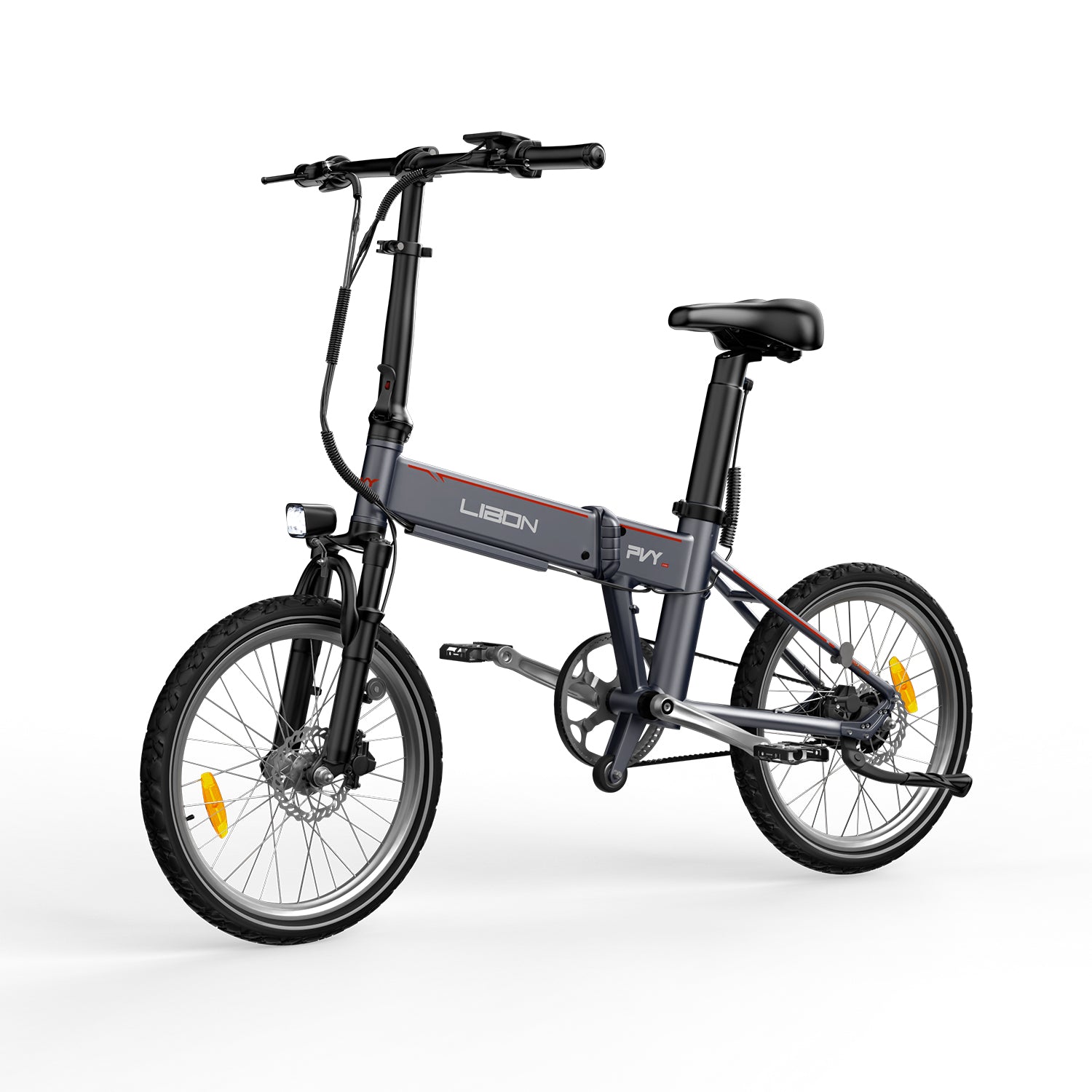 PVY Libon bici elettrica pieghevole doppia batteria grigio scuro