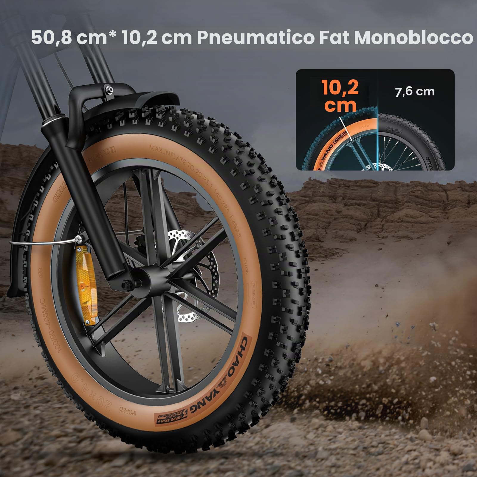 HillMiles MileZoom1 bici elettrica fat 20x4 832Wh 130km
