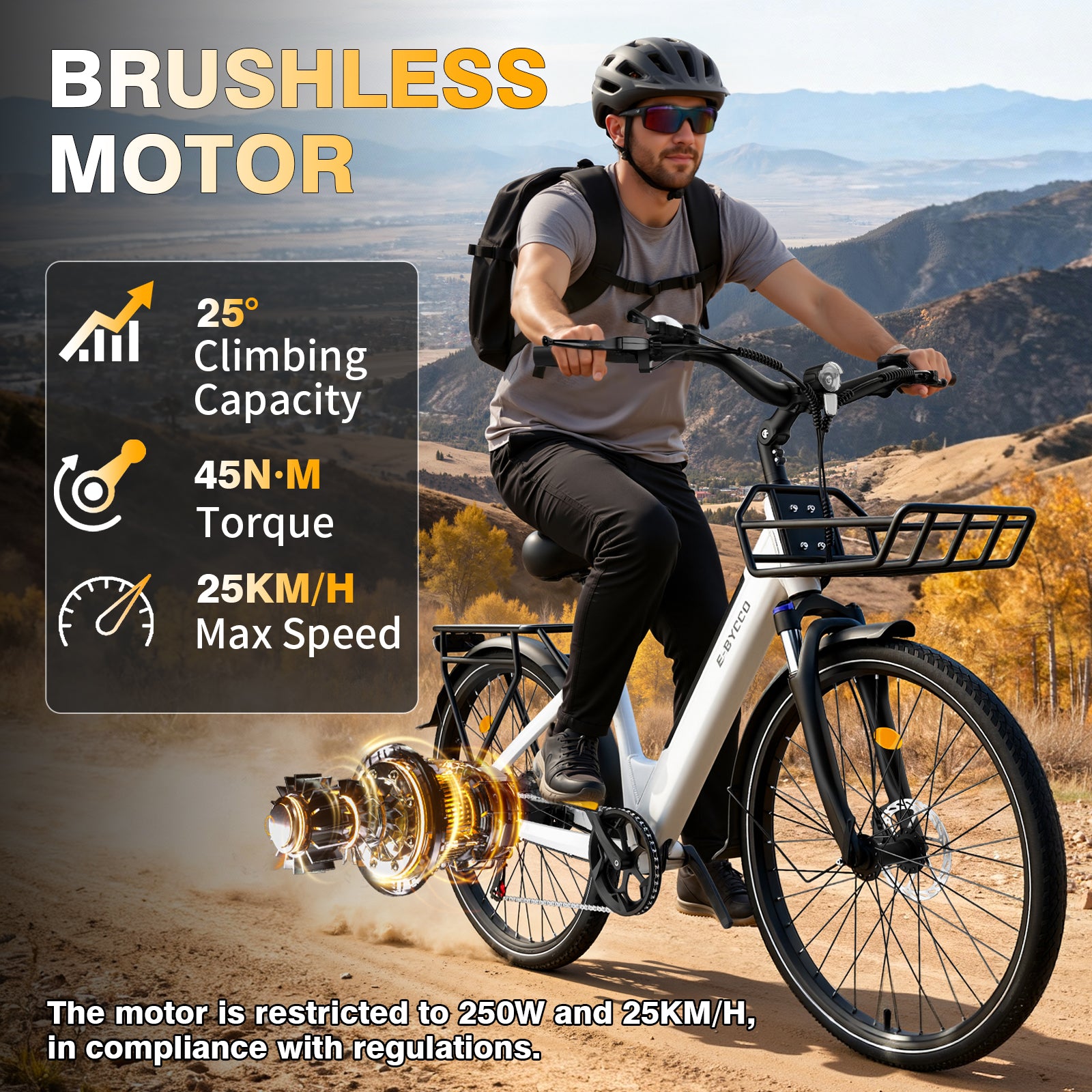 E-BYCCO V1 28 Bici Elettrica 350W Bianca