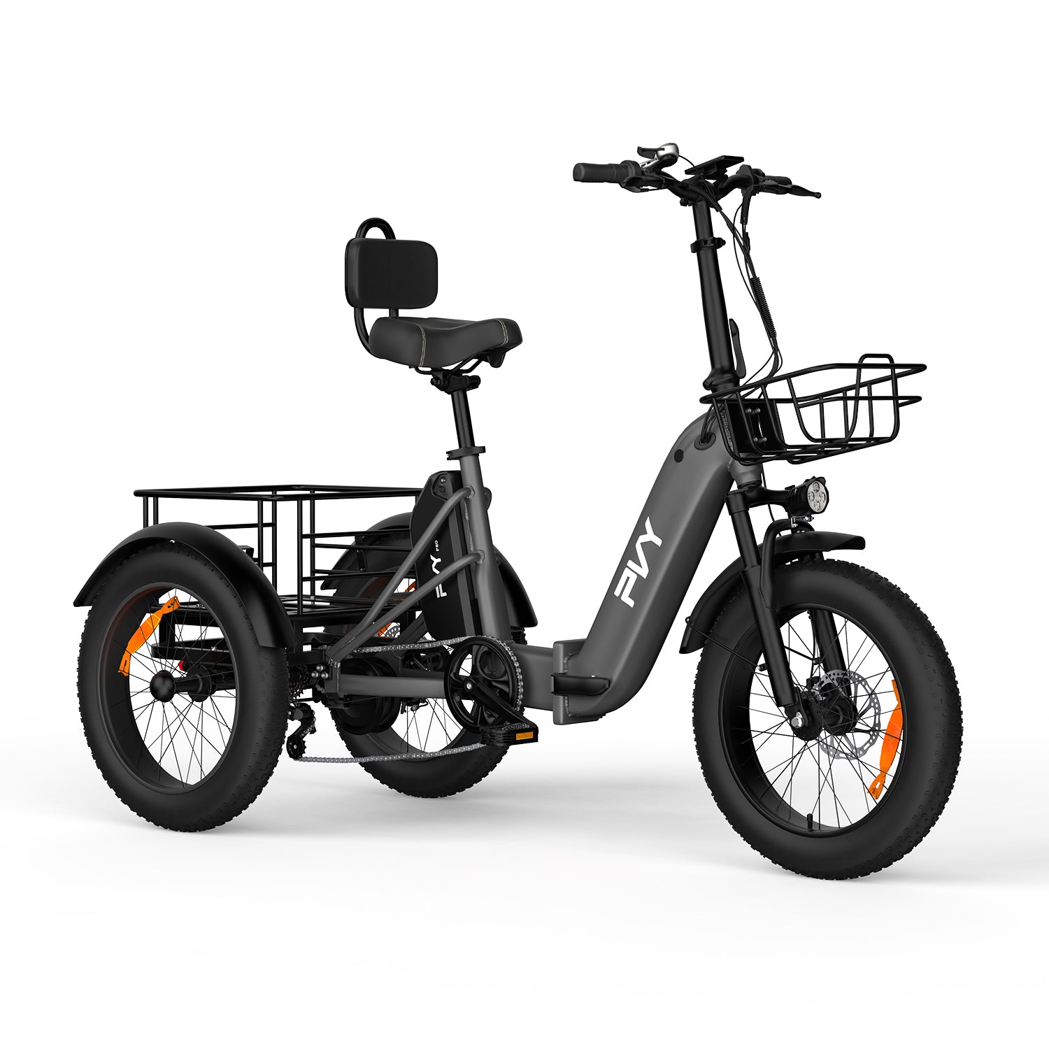 PVY F20 triciclo elettrico arancione stabile