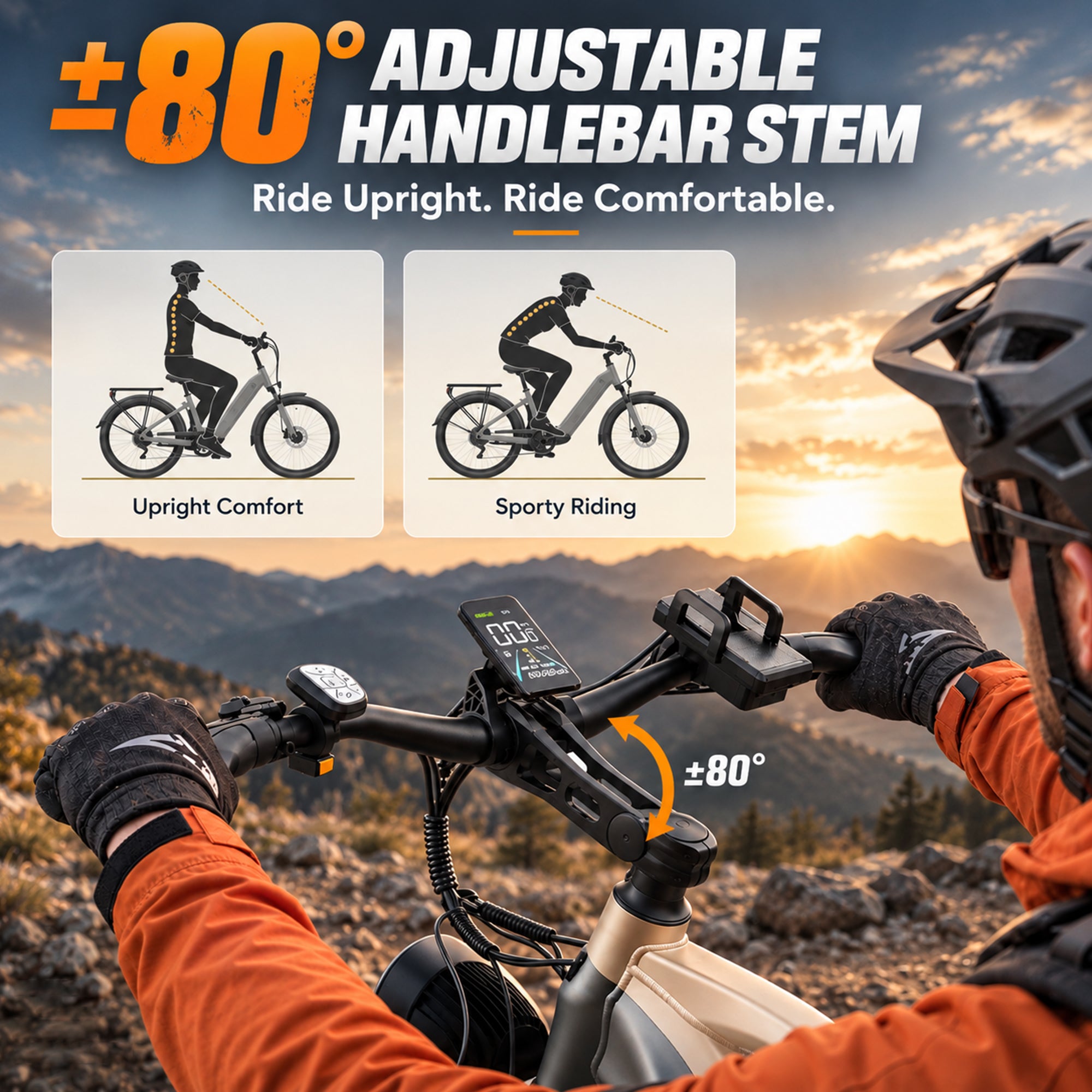 E-BYCCO C8max 26 Bici Elettrica 60V Nero Oro Frecce