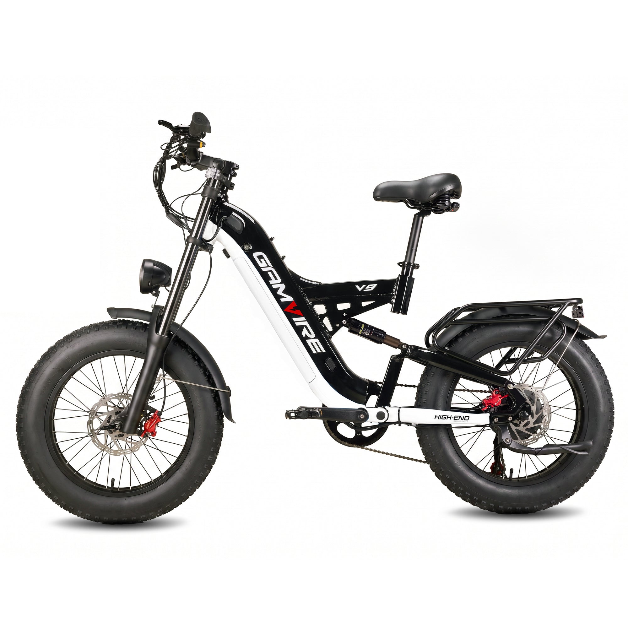 E-Bycco V9 Peak bici elettrica 20 1000W 48V 19,2Ah nero-bianco