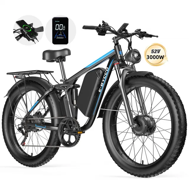 E-BYCCO EB7Pro Bici Elettrica 24" 6000W 32Ah Blu