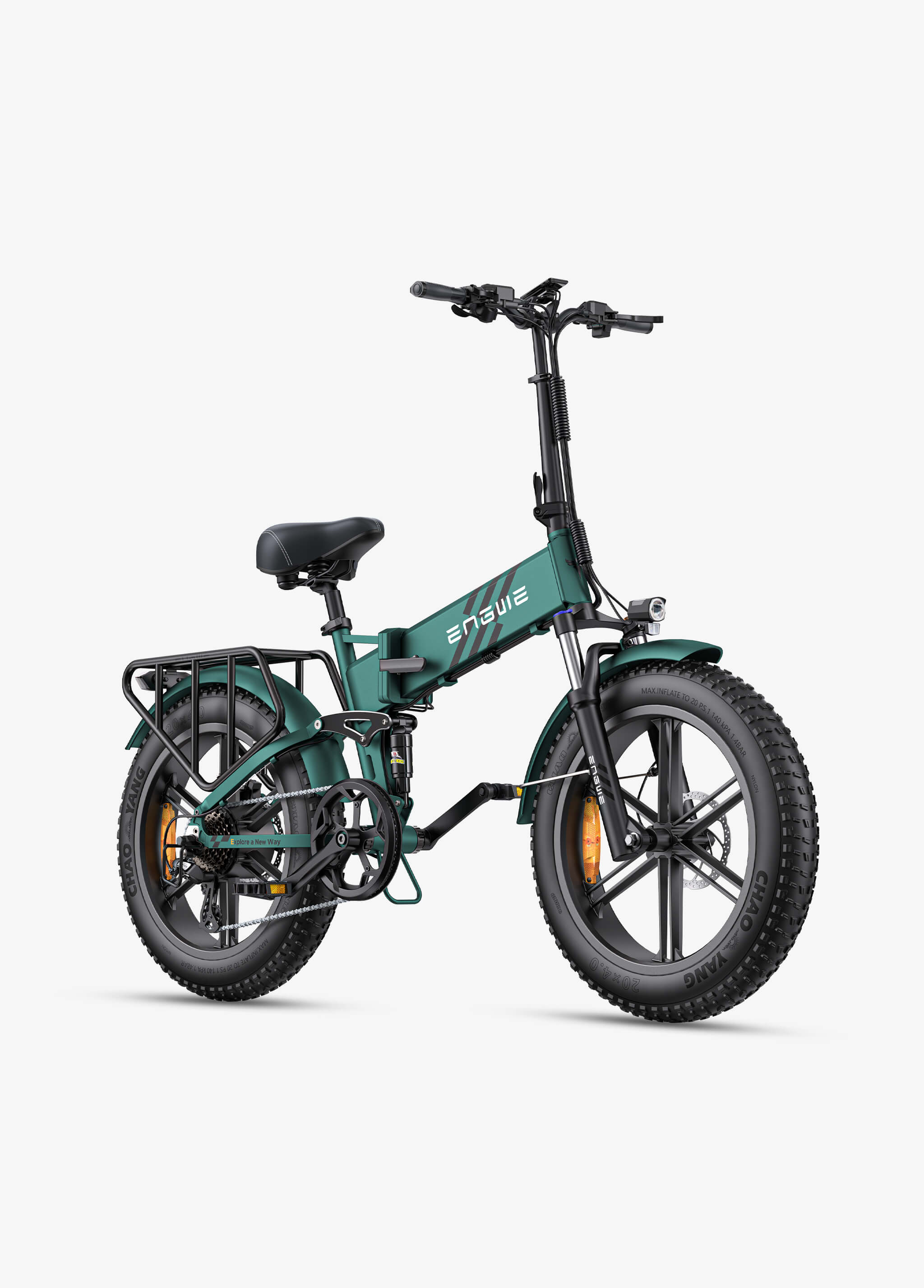E-BYCCO Engine Pro 2.0 bici elettrica pieghevole verde 110 km