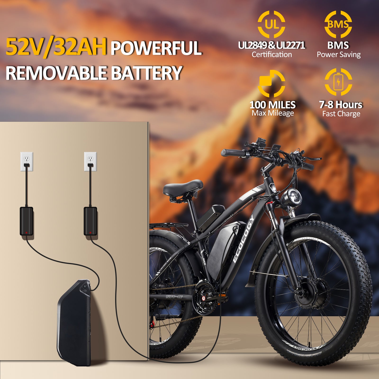 E-BYCCO Batteria Bici Elettrica 52V Ricambio Originale