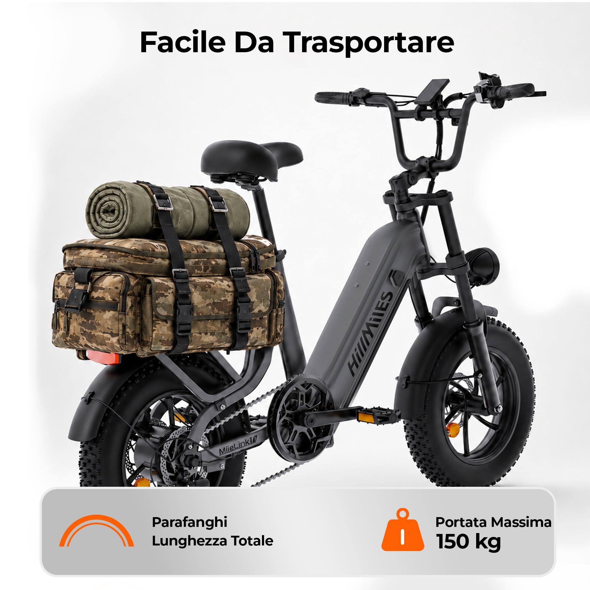 HillMiles MileLink 1 bici elettrica 48V 18Ah 1 batteria