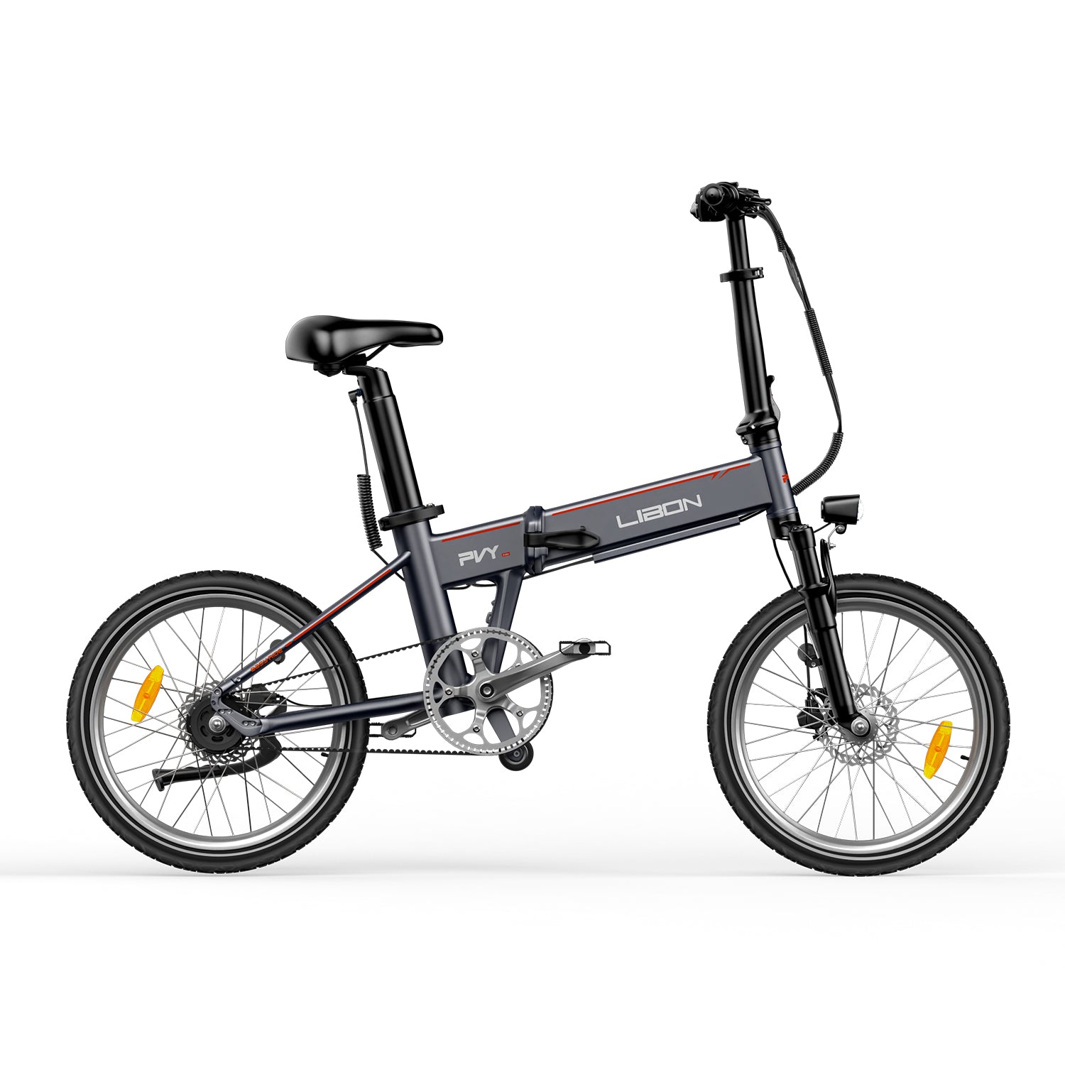 PVY Libon bici elettrica pieghevole doppia batteria grigio scuro