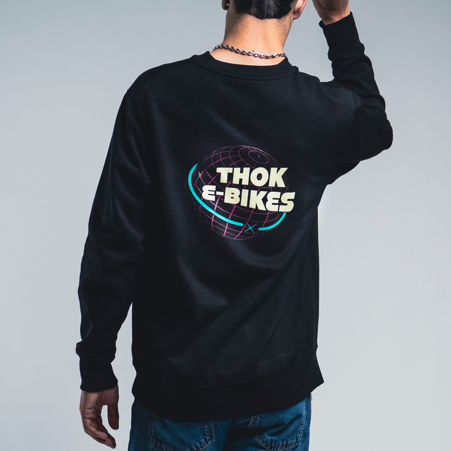 THOK 365 Black Felpa Girocollo Cotone Organico