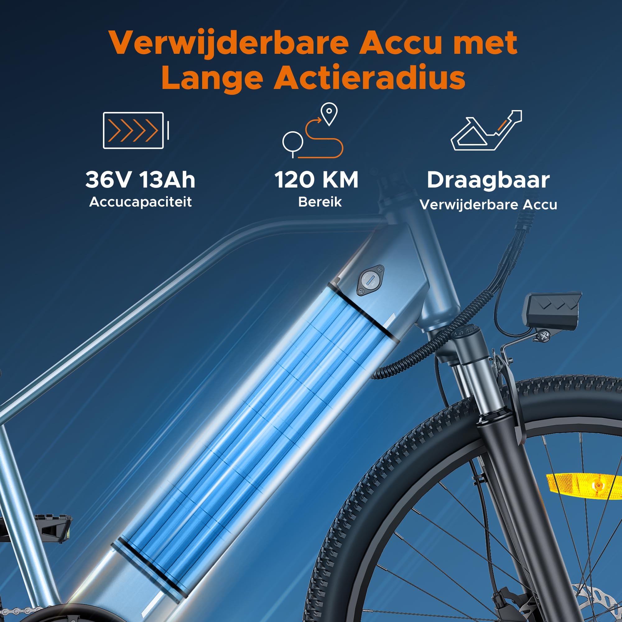 HillMiles MileTrail1 Bici Elettrica 26" Blu 100KM