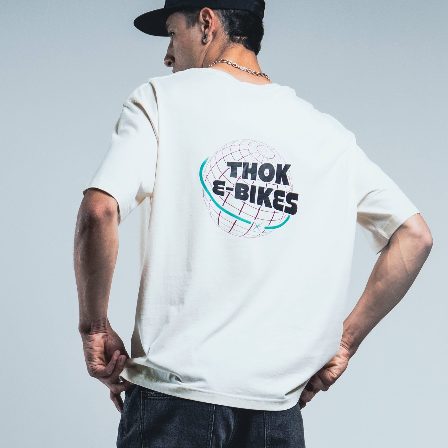 THOK 365 t-shirt manica corta off-white cotone